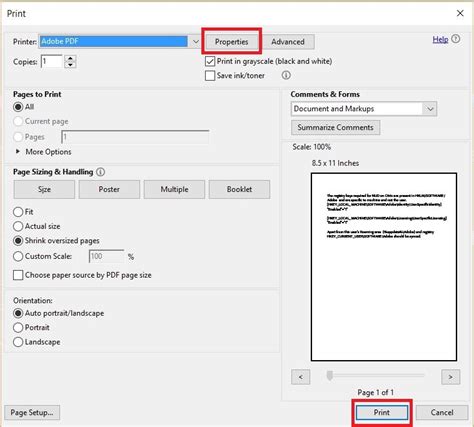 What am I doing wrong in Adobe PDF printing of files.